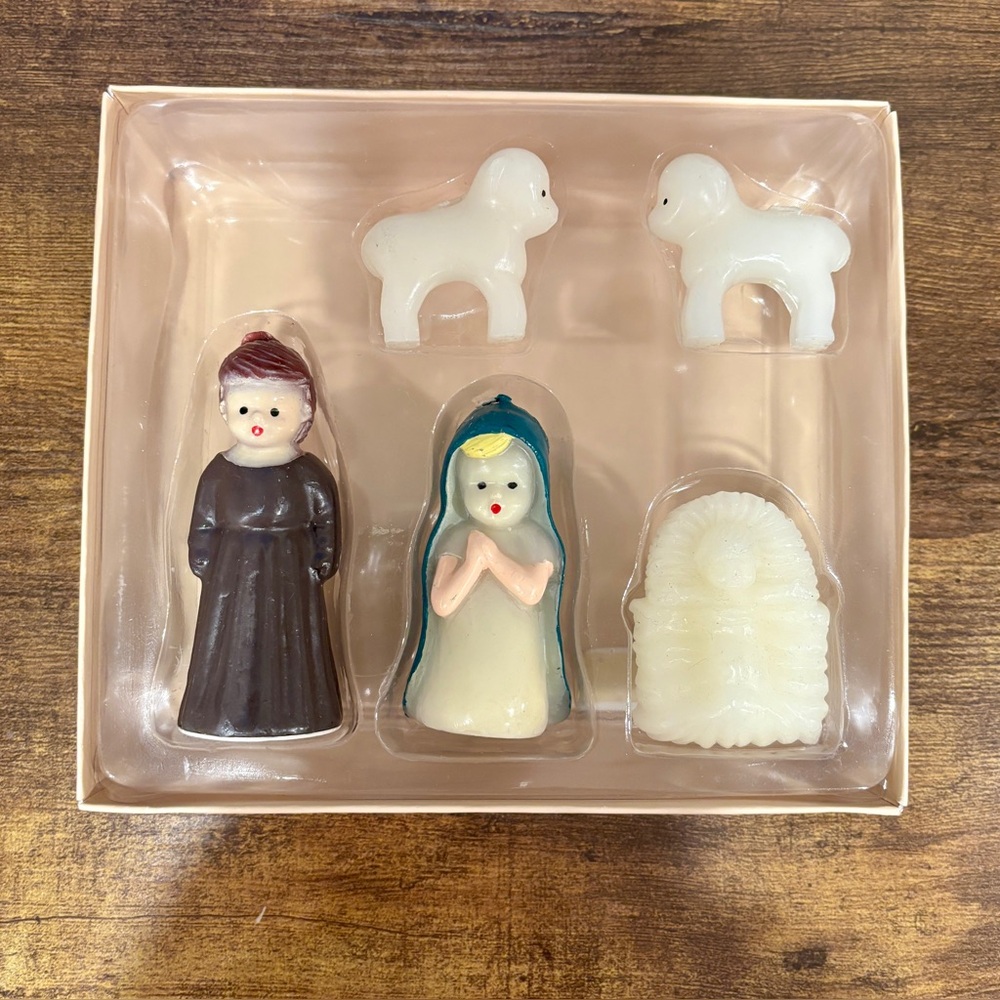 Vermont Country Store Nativity Candle Set–Vintage-Inspired Christmas Radko 5 pcs
